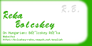 reka bolcskey business card